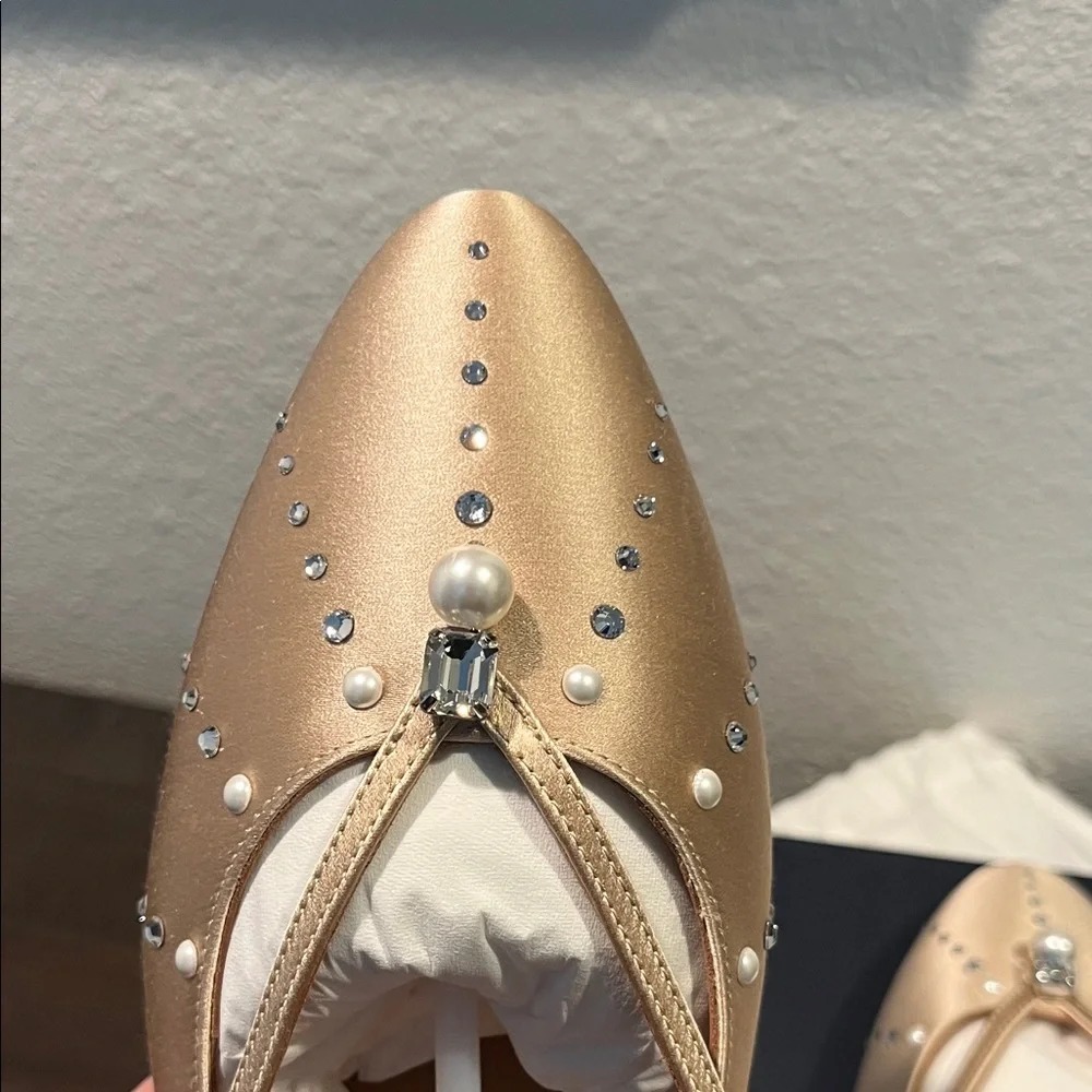 Malone Souliers Gold Flats with Silver Accents - Picture 5 of 6